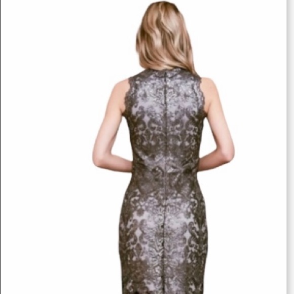 TADASHI SHOJI BERA SEQUIN EMBROIDERED DRESS Size 10 NWT Wedding Cocktail Silver - Picture 6 of 16